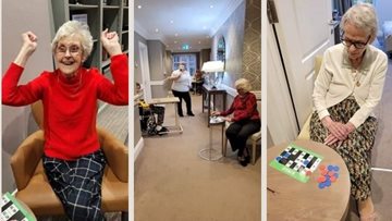 Residents enjoy socially distanced bingo at Newcastle care home